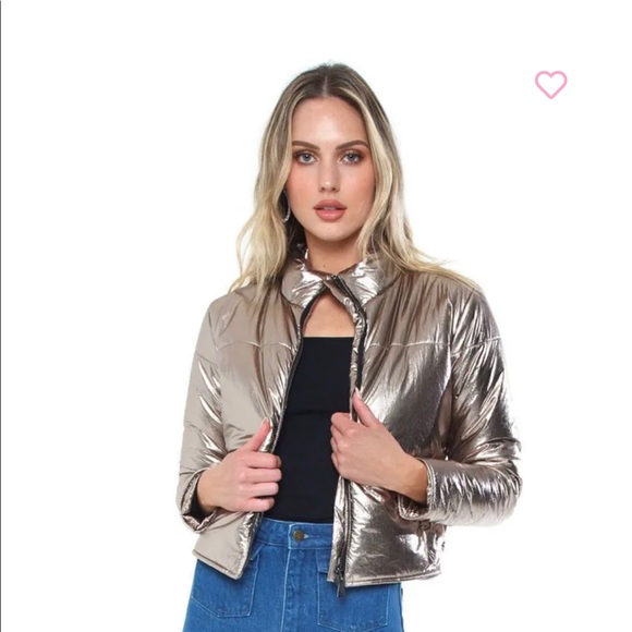 Bella metallic crop puffer - Picture 1 of 6